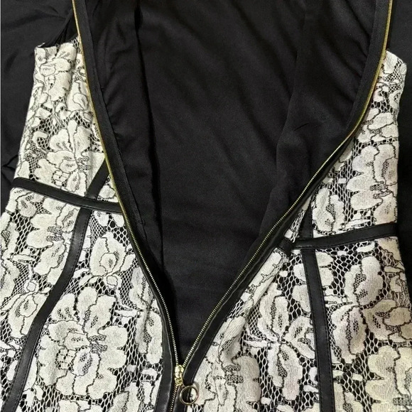 Calvin Klein lace dress with black trim and gold hardware size 2 - Picture 5 of 12
